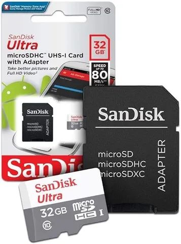 Cartão Micro Sd 32gb Sdhc 80mbs Classe 10 Sandisk Lacrado