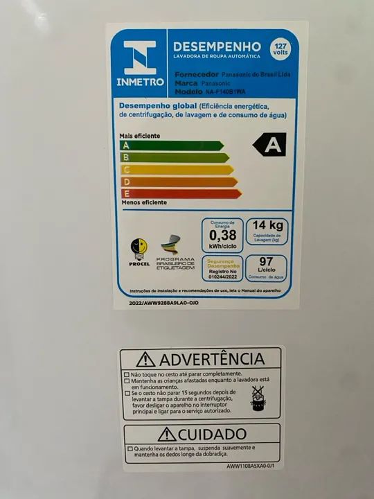 Máquina De Lavar Panasonic Função Vanish  14kg - Foto 3