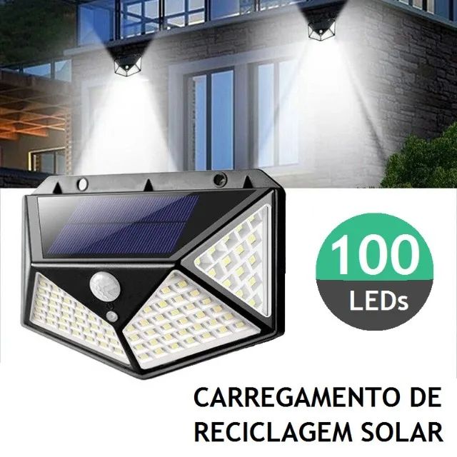 Luminária Led Arandela Solar 100 Led com Sensor de Presença - Foto 2