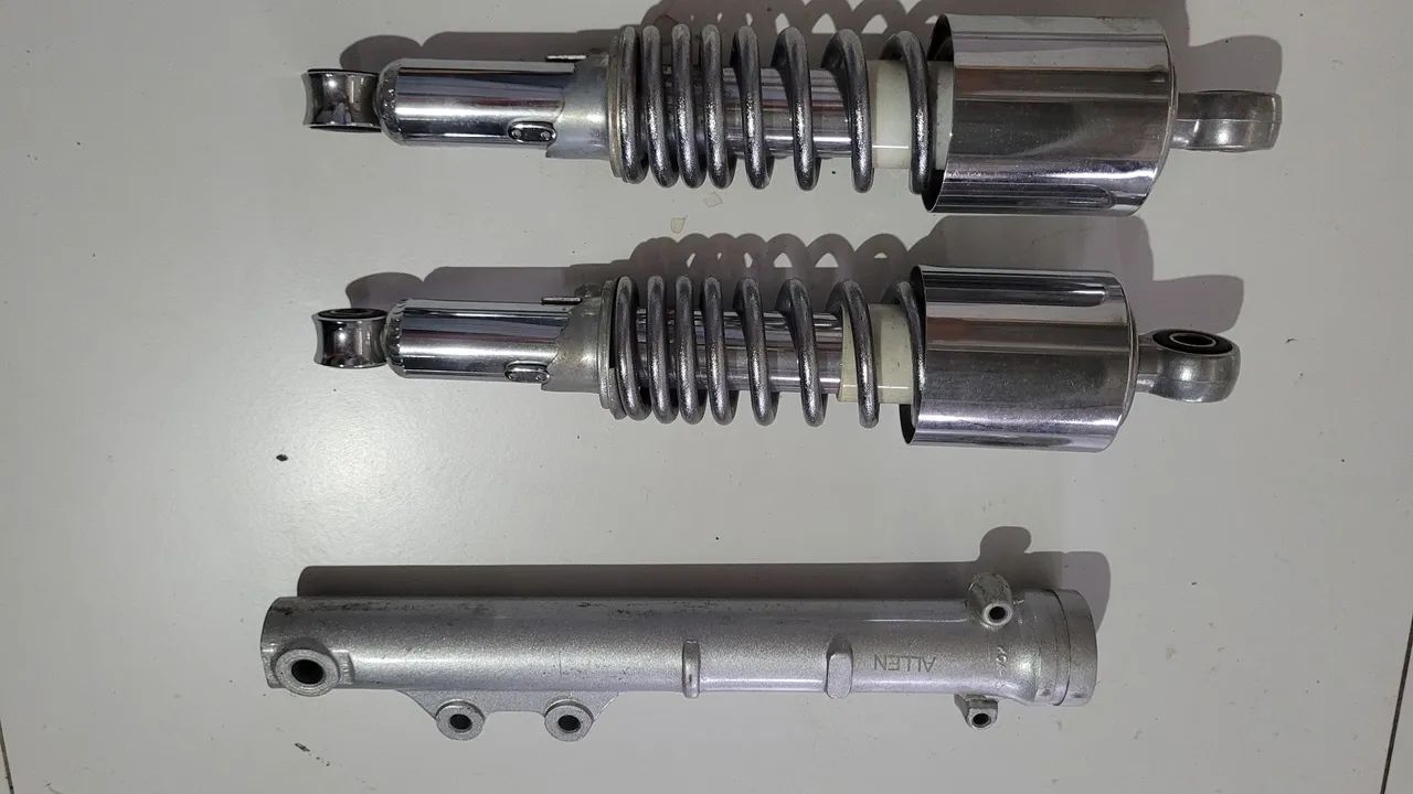 Par suspensão moto cg 125 e bengala de brinde - Foto 2