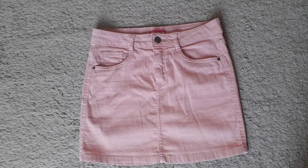 Saia jeans rosa