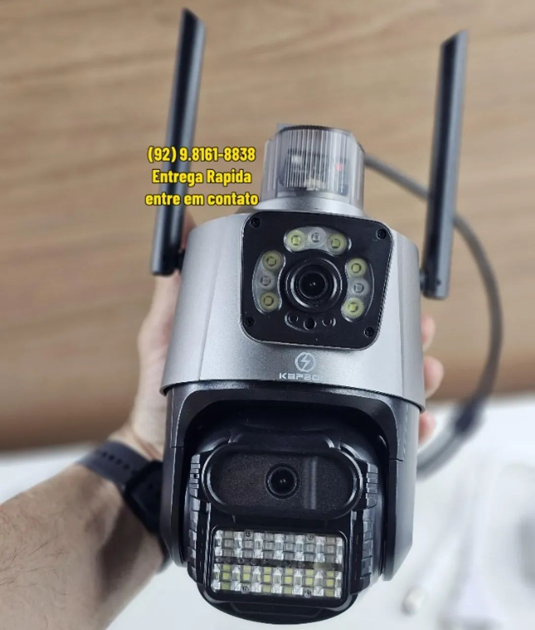 Camera de Segurança com sirene dual camera - Entrega das 9 as 22hrs