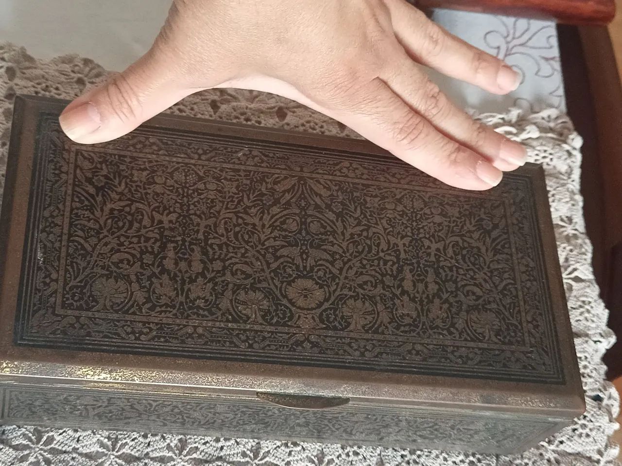 Antiga caixa de metal alemã. - Foto 2