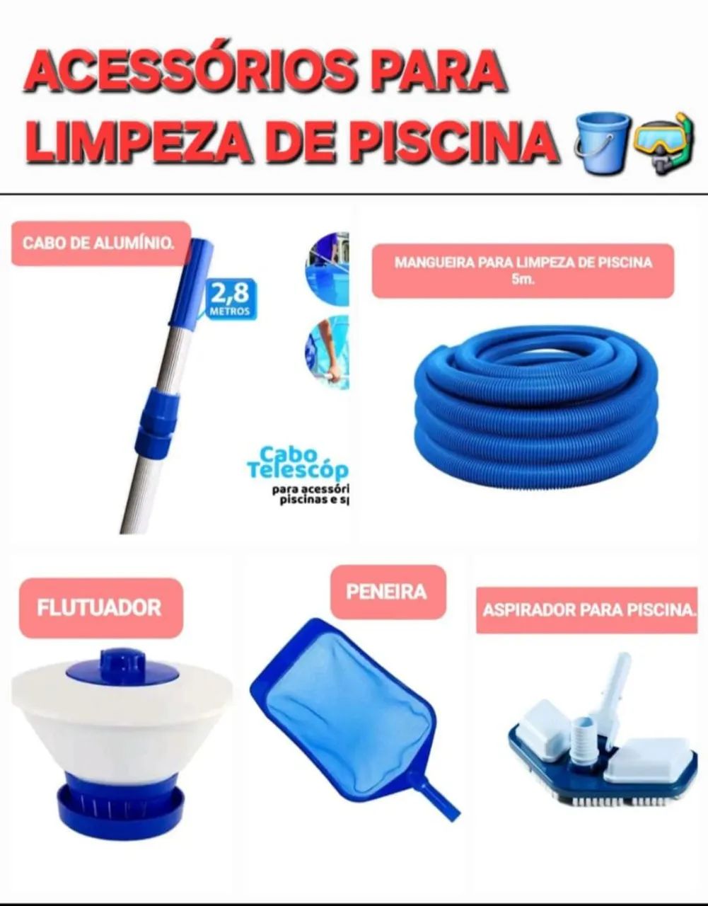 Acessórios para Limpeza de Piscina