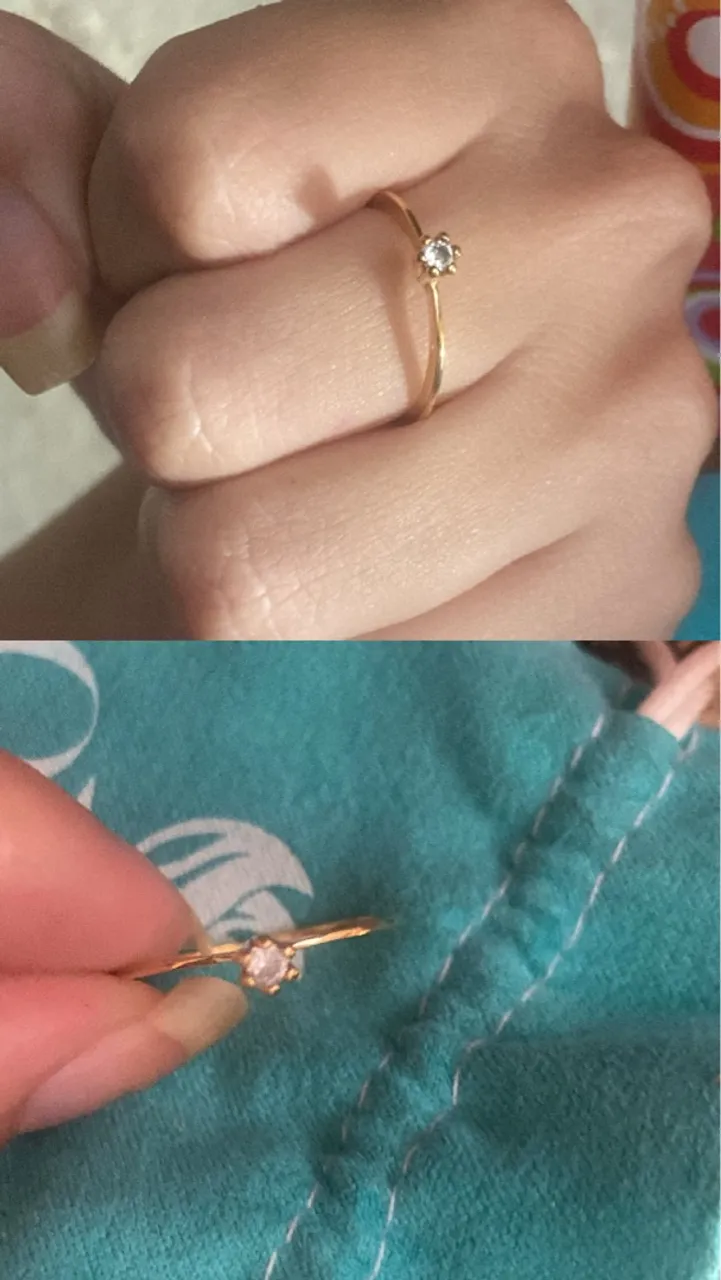 Anel delicado com pedra