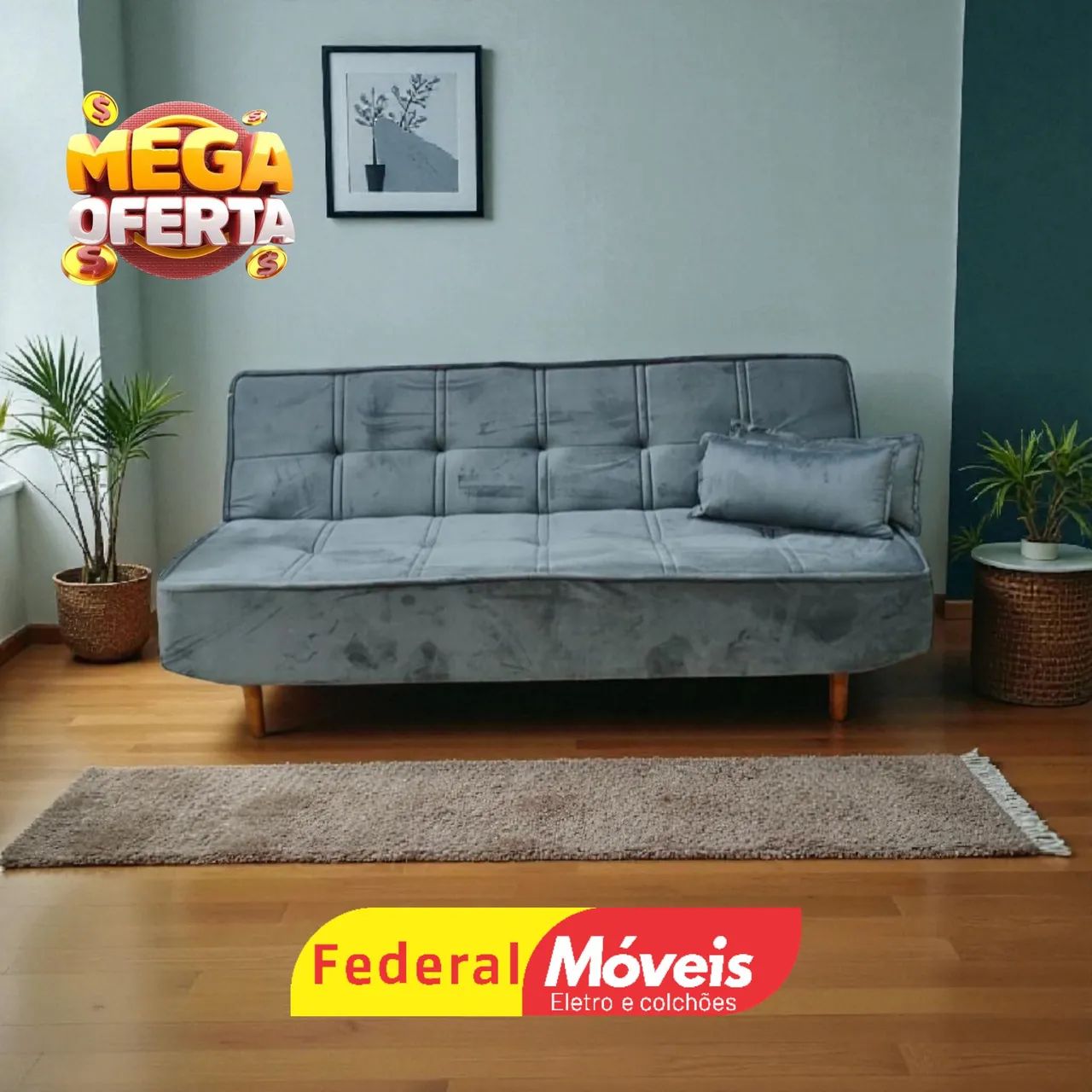 Sofá Cama 1,88m D33 Reclinável Promoção - Entregamos