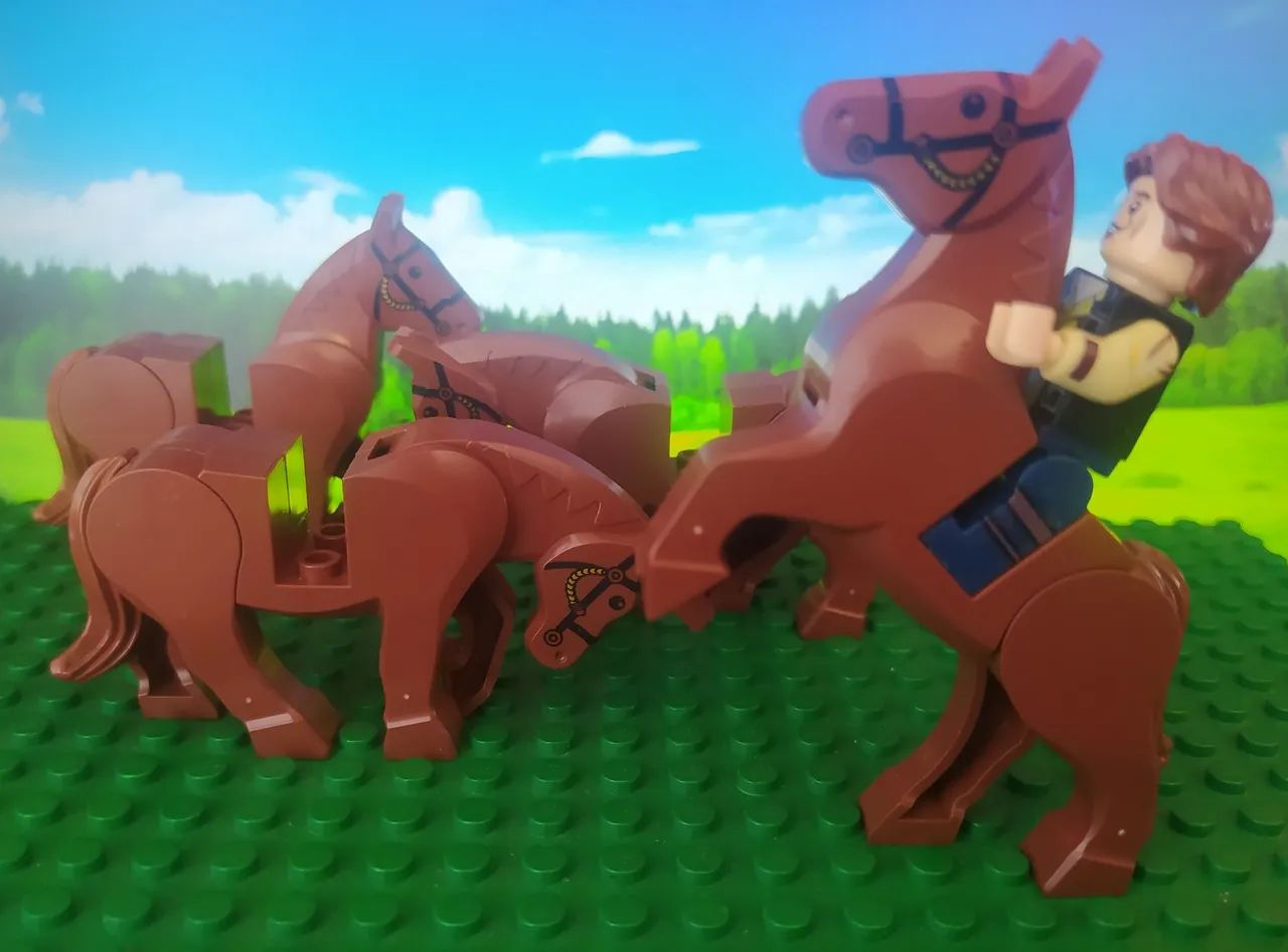 Animal Cavalo Marrom - Fazendinha (Blocos de montar tipo LEGO)