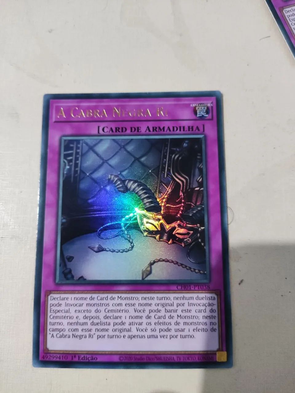 2 cards "A Cabra Negra Ri" YuGiOh! Ultra rara Nova em português (CH01-PT038) - Foto 2