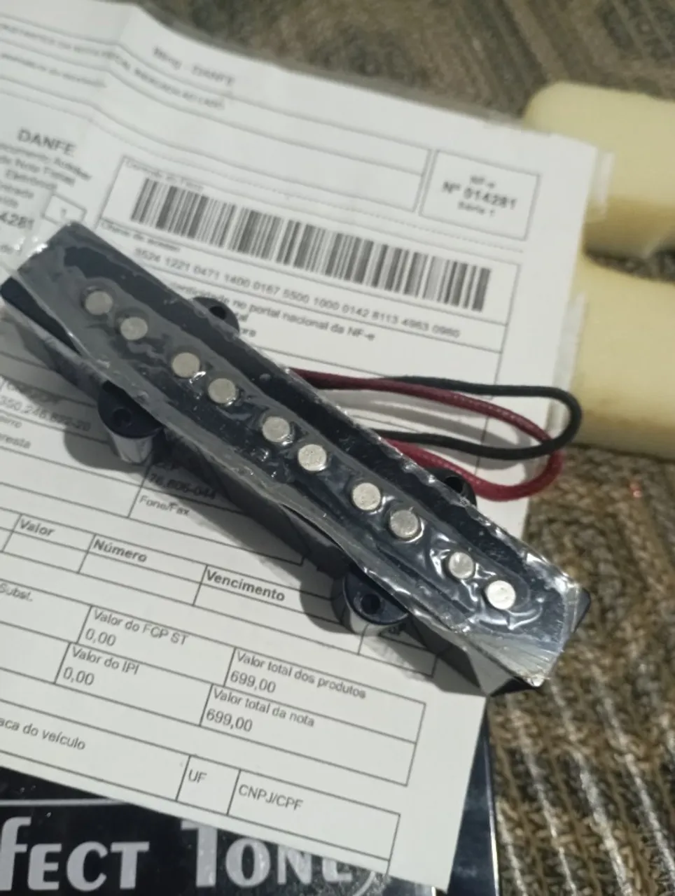 Captador perfct tone posição ponte Jass Bass 5 cordas
