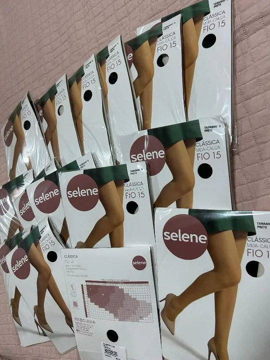 DIA DOS NAMORADOS PROMOÇÃO Meias Calça Selene FIO 15 - Preta - Novo