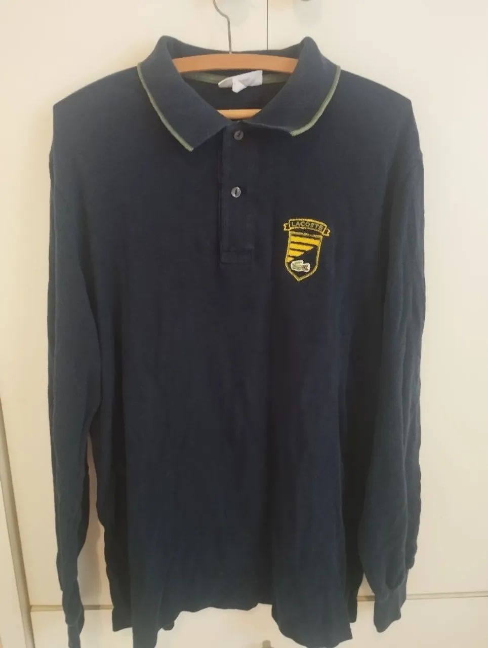 Camisa Lacoste polo comprida, azul marinho.  - Foto 3