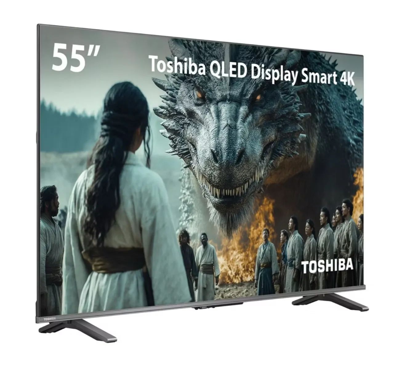 SO HOJE Smart TV QLED 55 4K Toshiba Google TV NA CAIXA, NUNCA USADA! - Foto 2