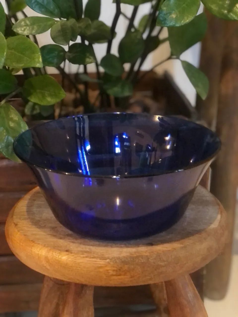 Tigela de Vidro Azul cobalto duralex 