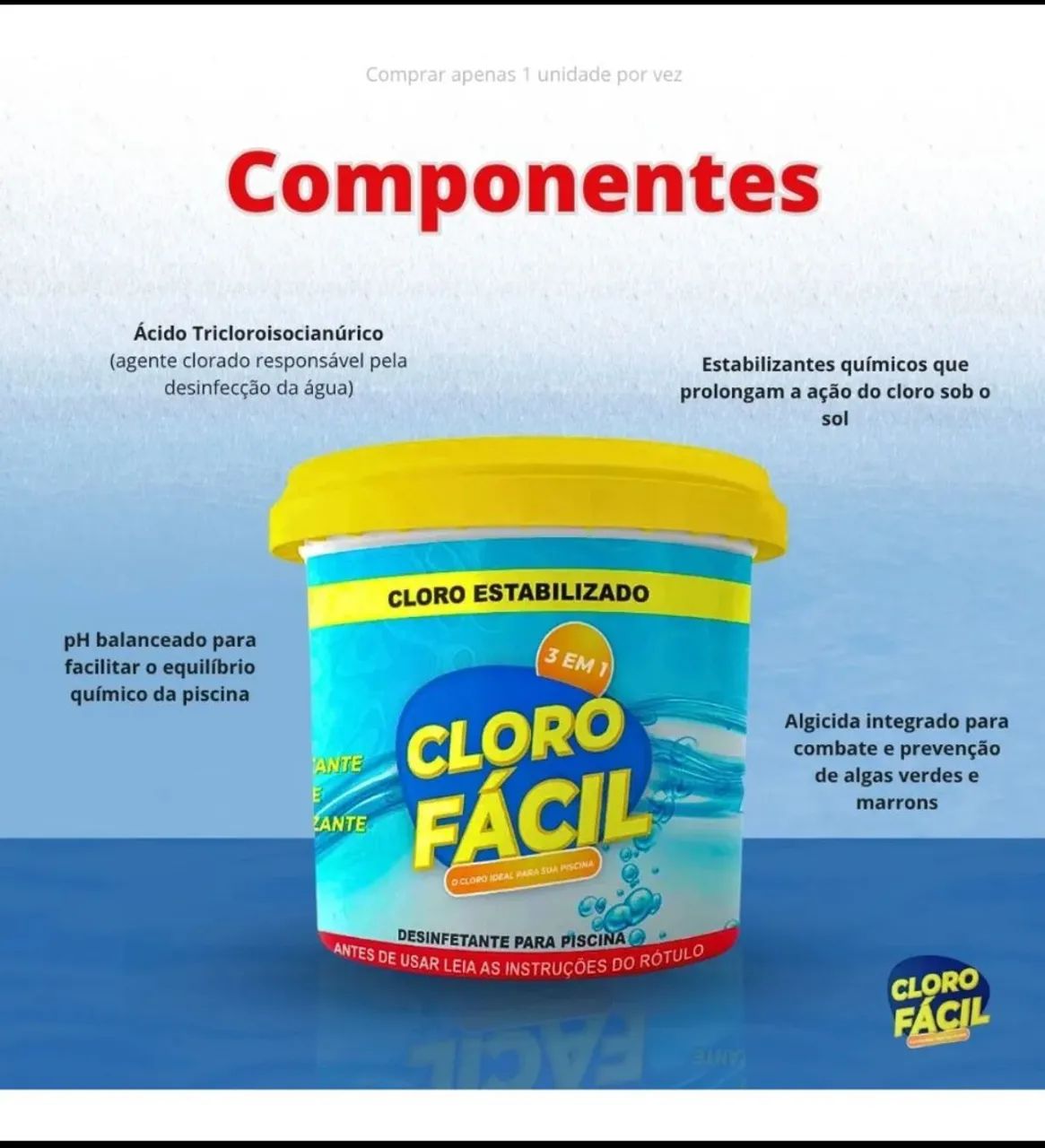 CLORO FACIL 3 EM 1 ULTRACLOR 10 KG - Foto 3