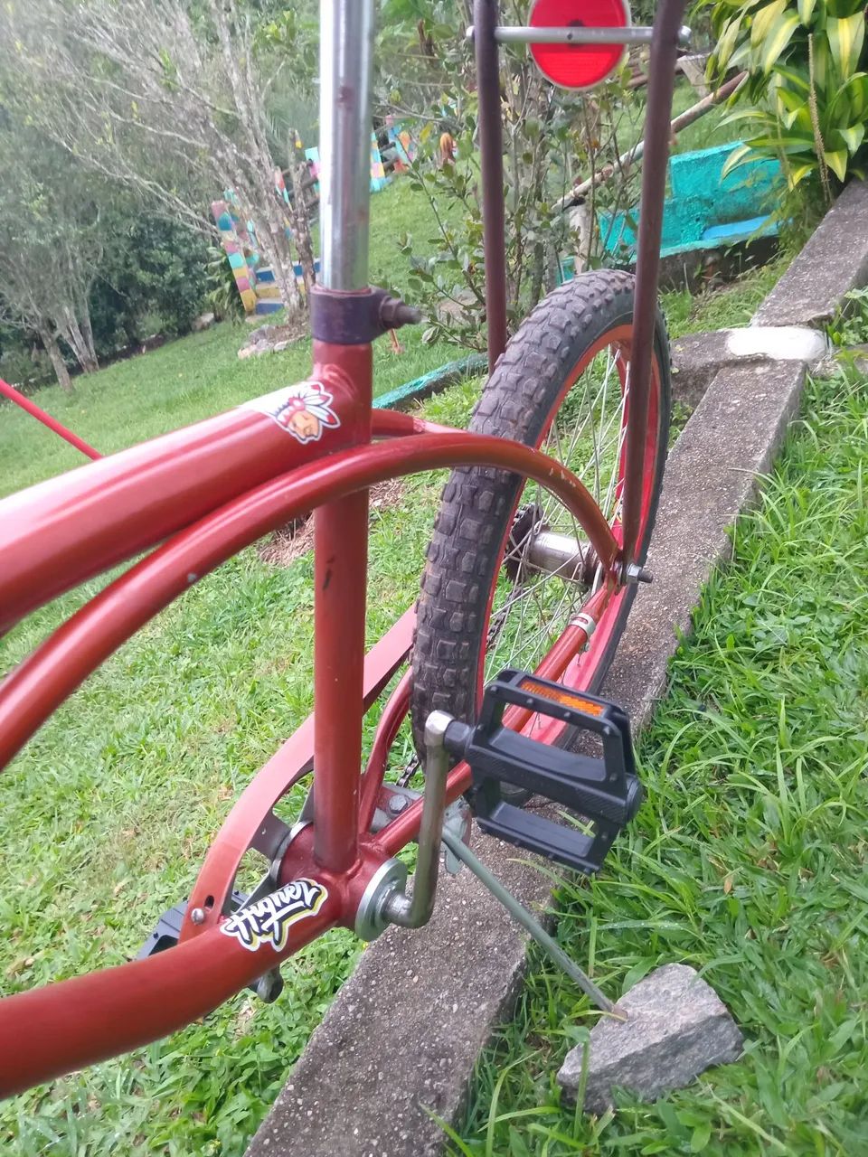 Bicicleta vermelha vintage estilo schwinn  - Foto 4