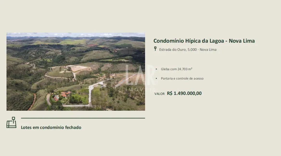 Lote em Condomínio à venda, Área Rural de Nova Lima - Nova Lima/MG