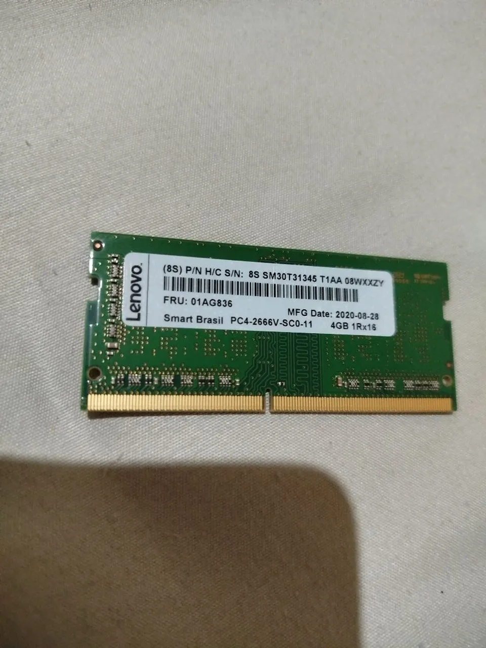 Memória RAM Lenovo 4GB DDR4 para Notebook