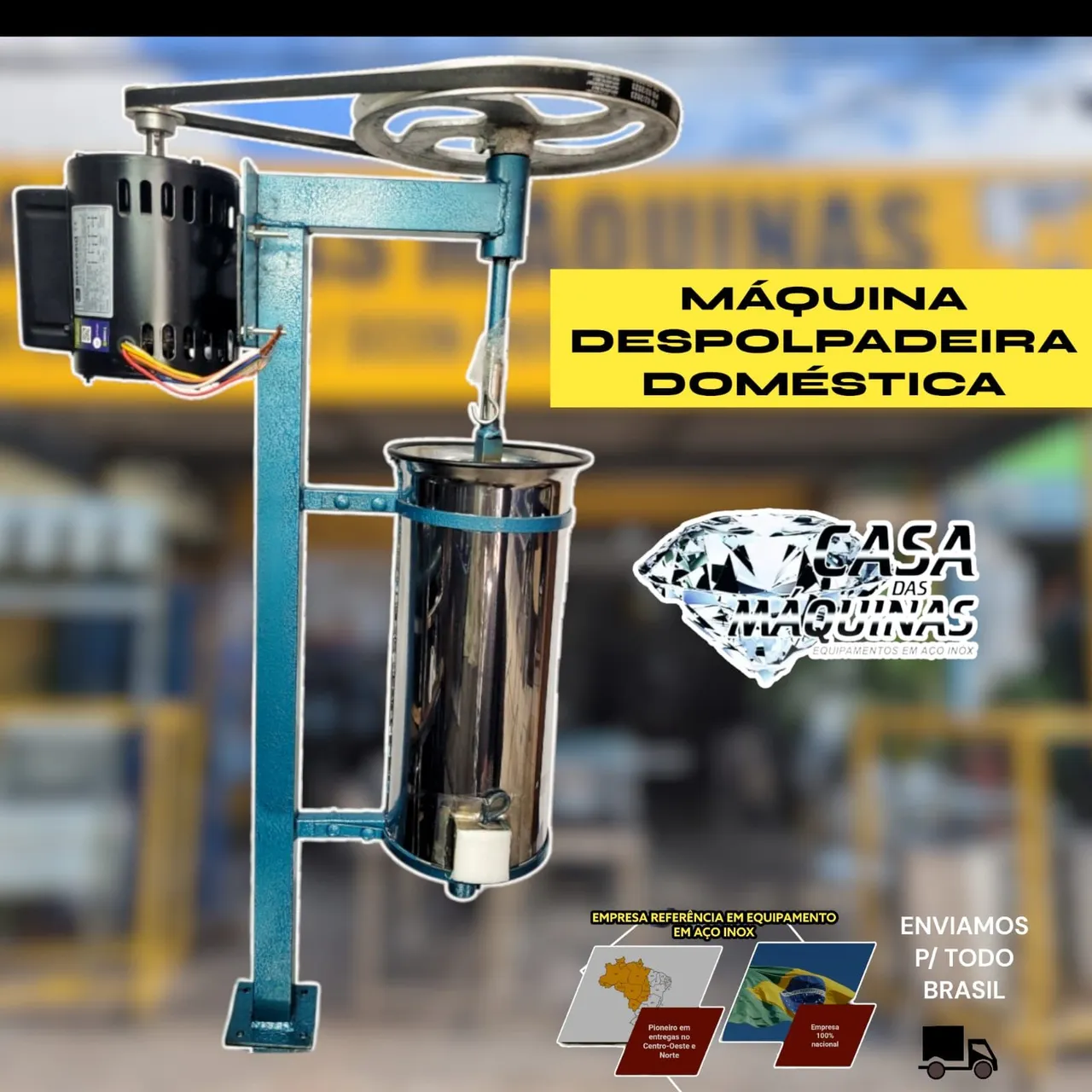 Máquina Despolpadeira Doméstica em Aço Inox - Casa das Máquinas