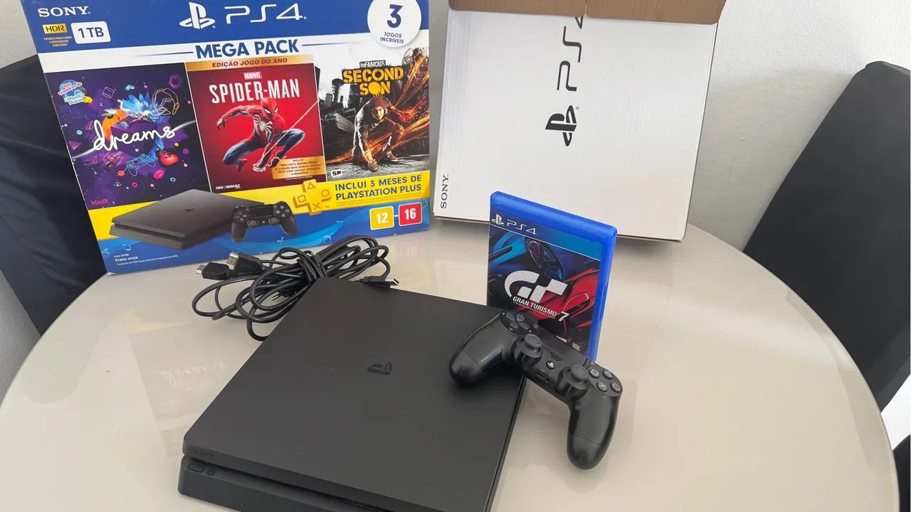 Ps4 Slim 1tb, muito bem cuidado, novinho. - Foto 3