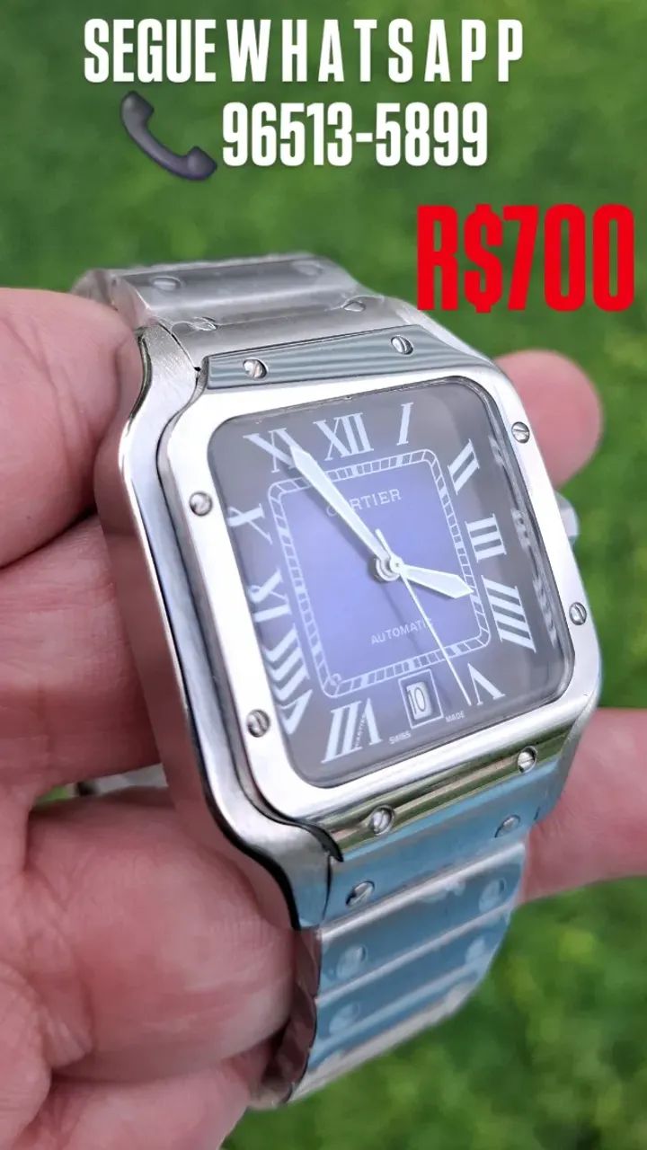 Relógio CARTIER SANTOS MOSTRADOR AZUL AUTOMÁTICO  - Foto 3