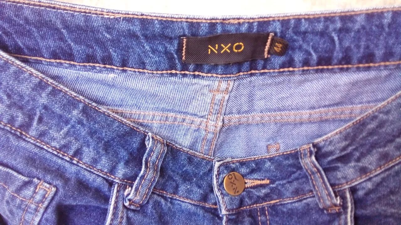 Calça Feminina tam. 44 Mom Jeans Azul - NXO pouco usada - Foto 2