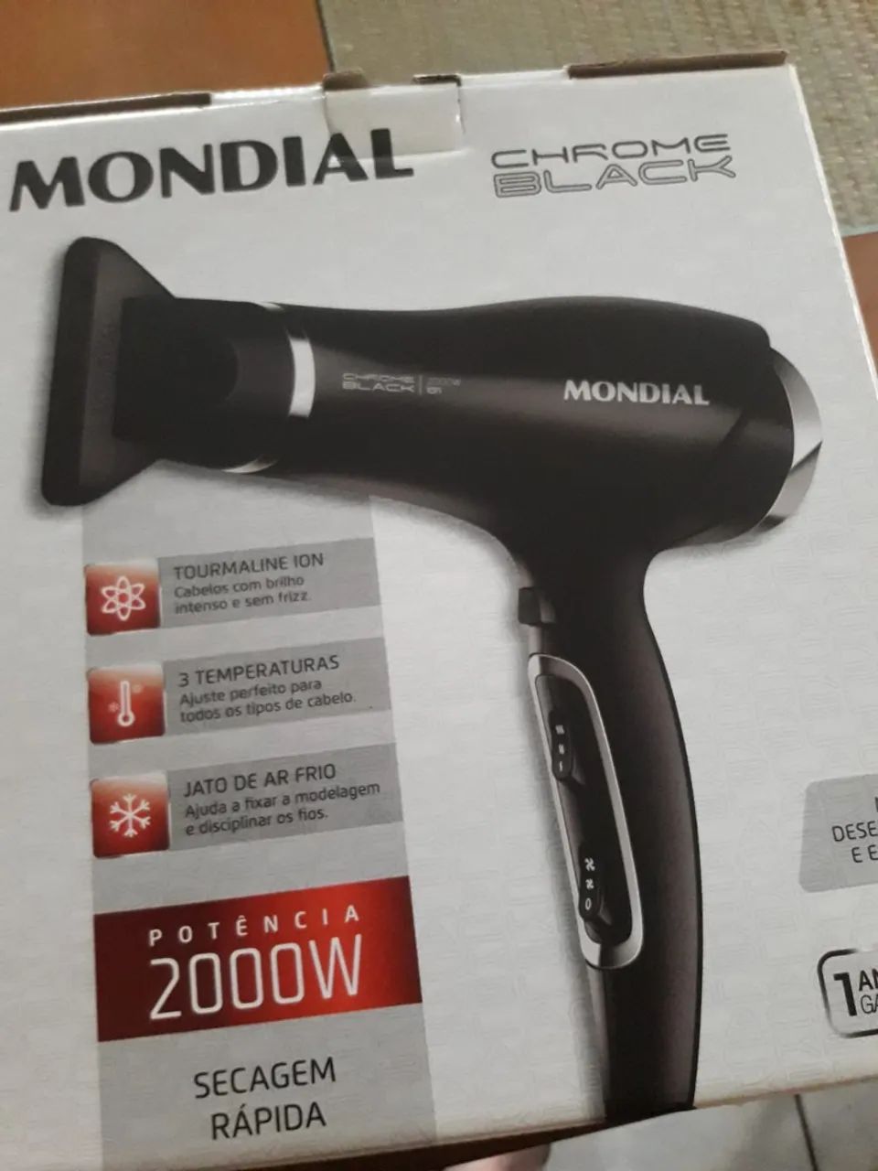 Secador de Cabelo Mondial Chrome Black 2000W - Foto 2