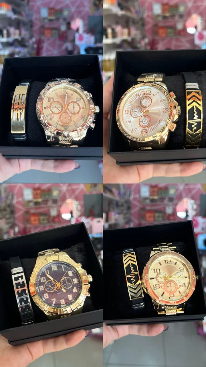 Relógio masculino + pulseira 
