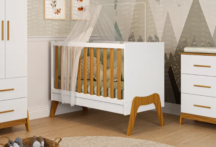 Berço Cama Americano Guti Retro Peroba, 100% MDF - ( Promoção )