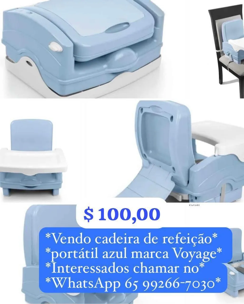 Cadeira de Refeição Portátil Azul Voyage