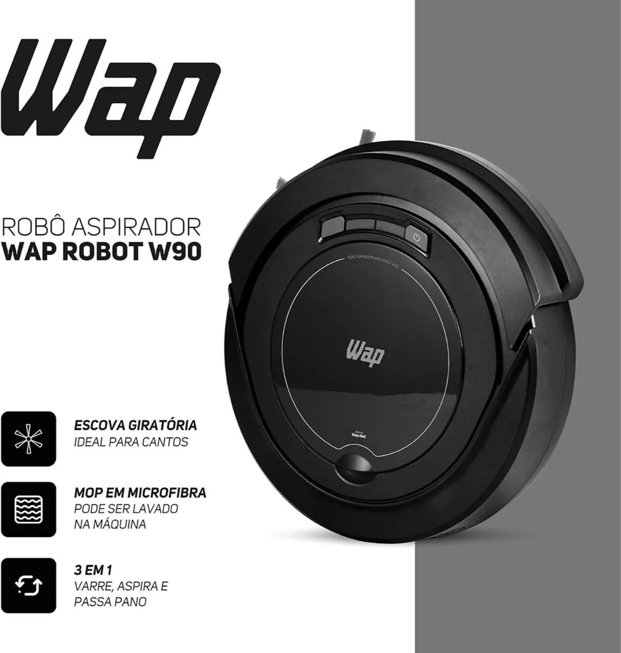 Robô Aspirador WAP Robot W90 - Limpeza Inteligente!