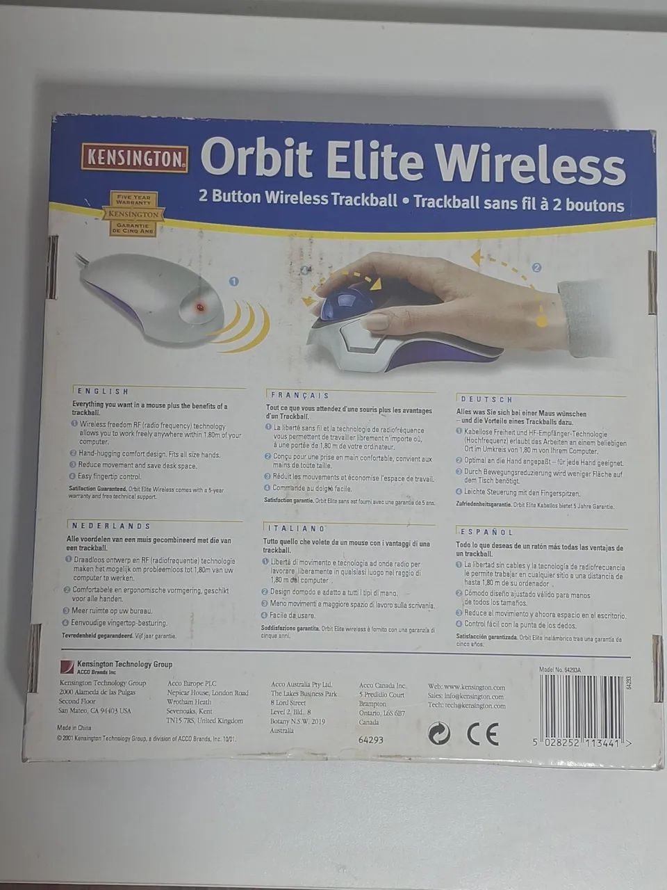 Raridade Mouse Trackball KENSINGTON, mod. Orbit Elite Wireless, NOVO, importado UK - Foto 5