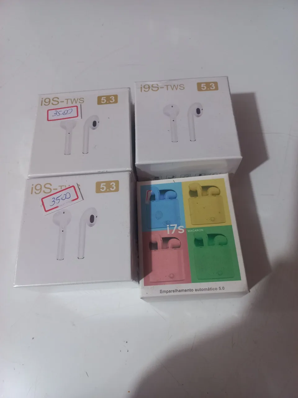 Fones de ouvido i9S-TWS e i7S Macaron