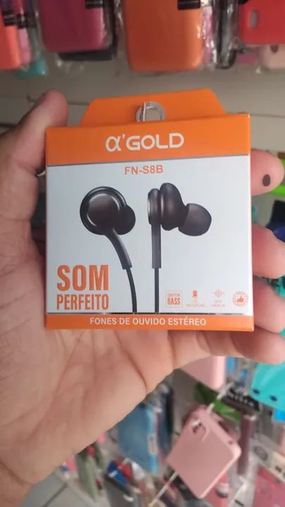Fone de Ouvido com Fio - A'Gold FN-S8B