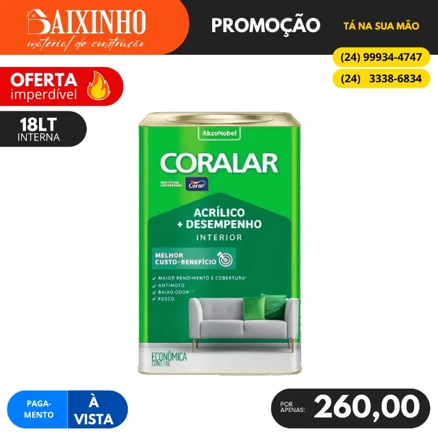 Tinta Acrílica 18 Litros Coralar 