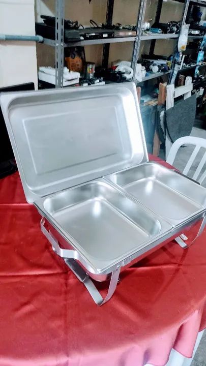 04 Rechauds para Buffet em aço inox usado