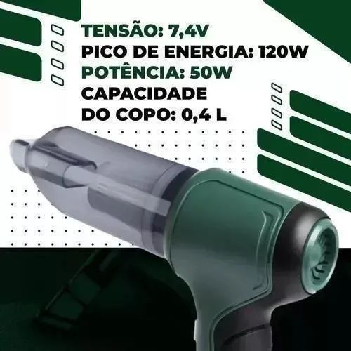 Aspirador de Pó Portátil 3 Horas de Uso Contínuo, 4 Acessórios. - Foto 3