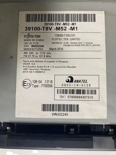 Multimídia Honda Hrv 2017/2018 (39100t8tm52m1) - Foto 9