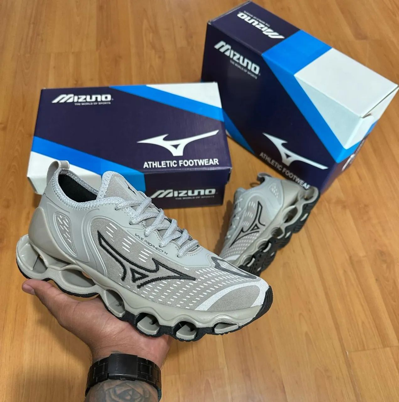 Tênis Mizuno Wave Prophecy 14 - Bege - Foto 5