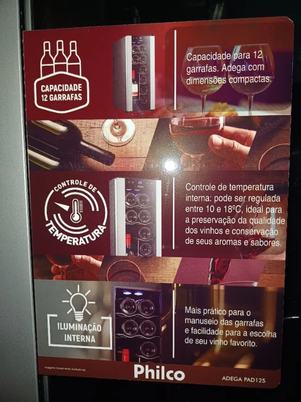 ADEGA PHILCO 12 GARRAFAS NOVÍSSIMA  - Foto 4