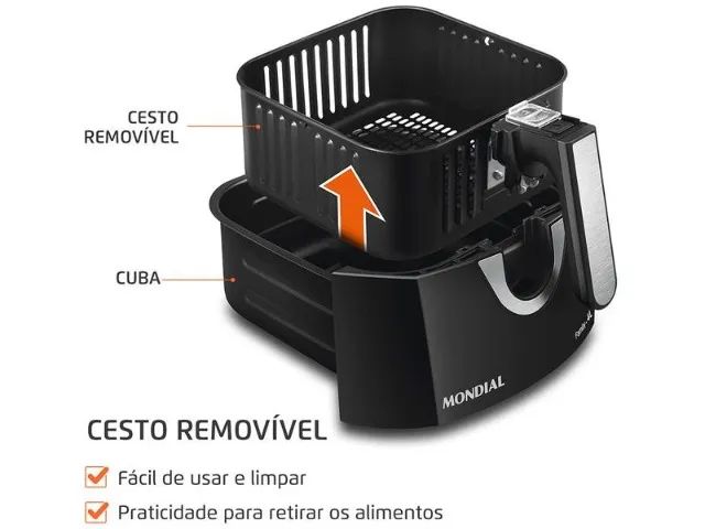 Air Fryer Mondial Family AFN-40-BI Preto 4L com Timer - Foto 5