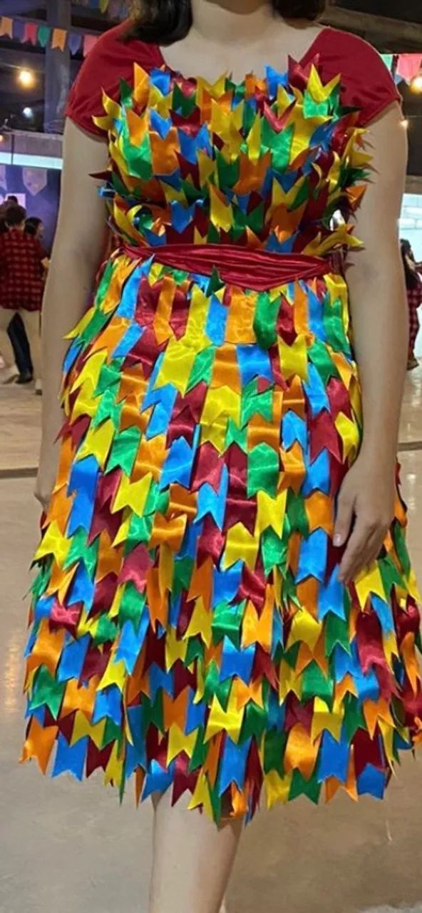 Vestido Festa Junina Adulto Colorido