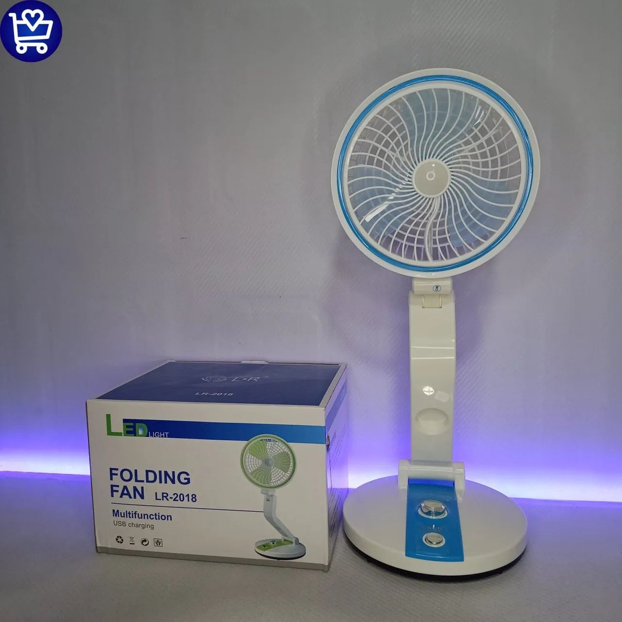 Ventilador de Mesa Dobrável com Luz LED LR-2018