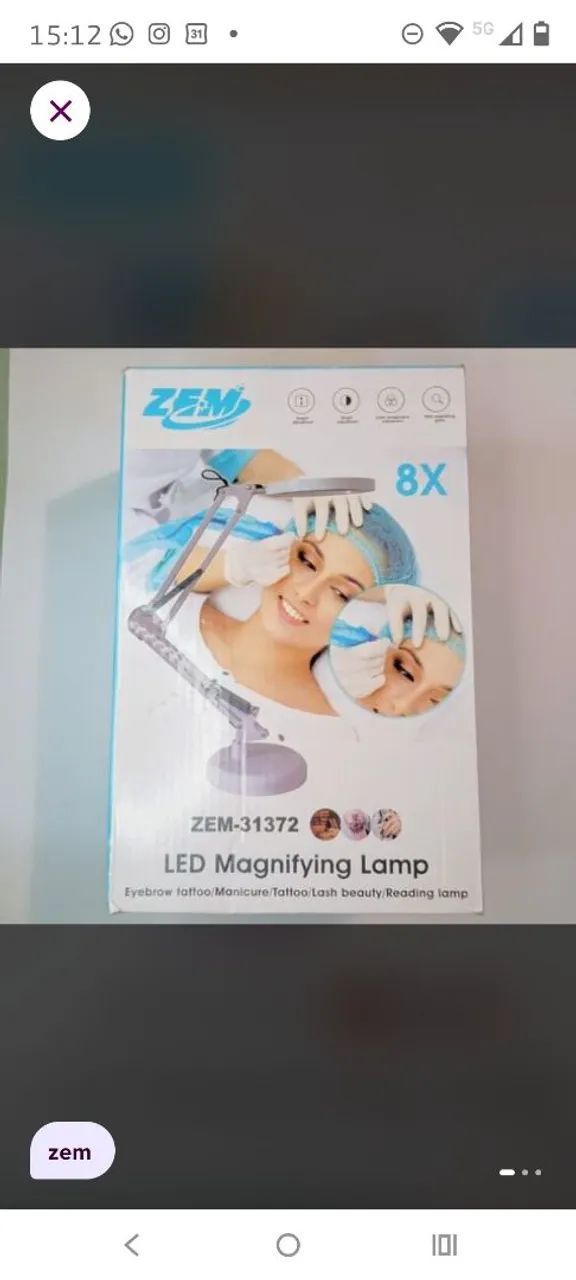 Luminária com lupa led