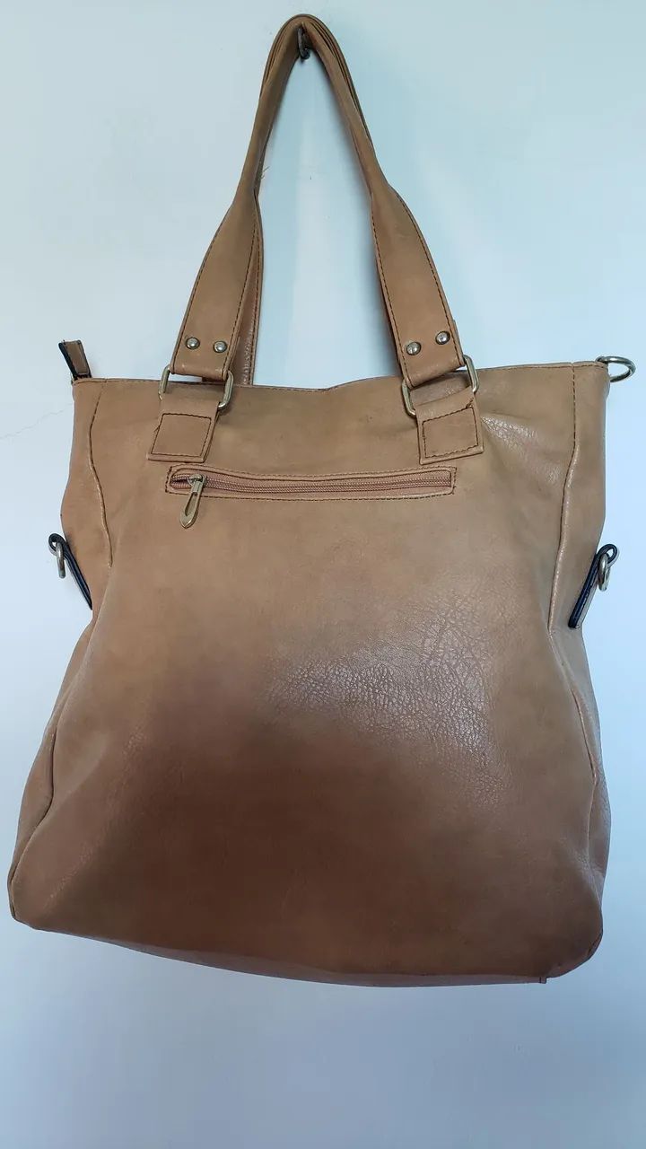 BOLSA DE COURO GRANDE CARAMELO  - Foto 3