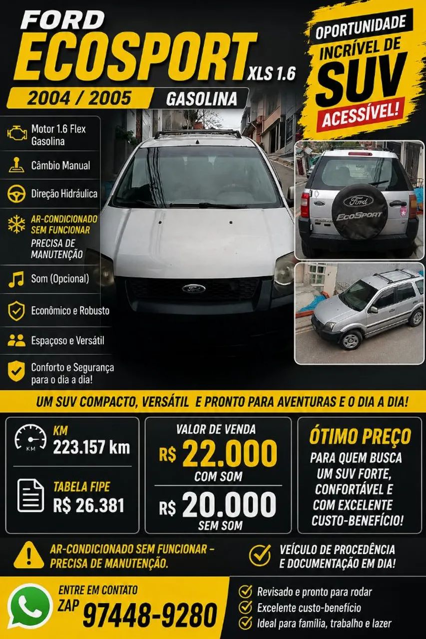Ford Ecosport XLS 1.6/ 1.6 Flex 8V 5P 2005