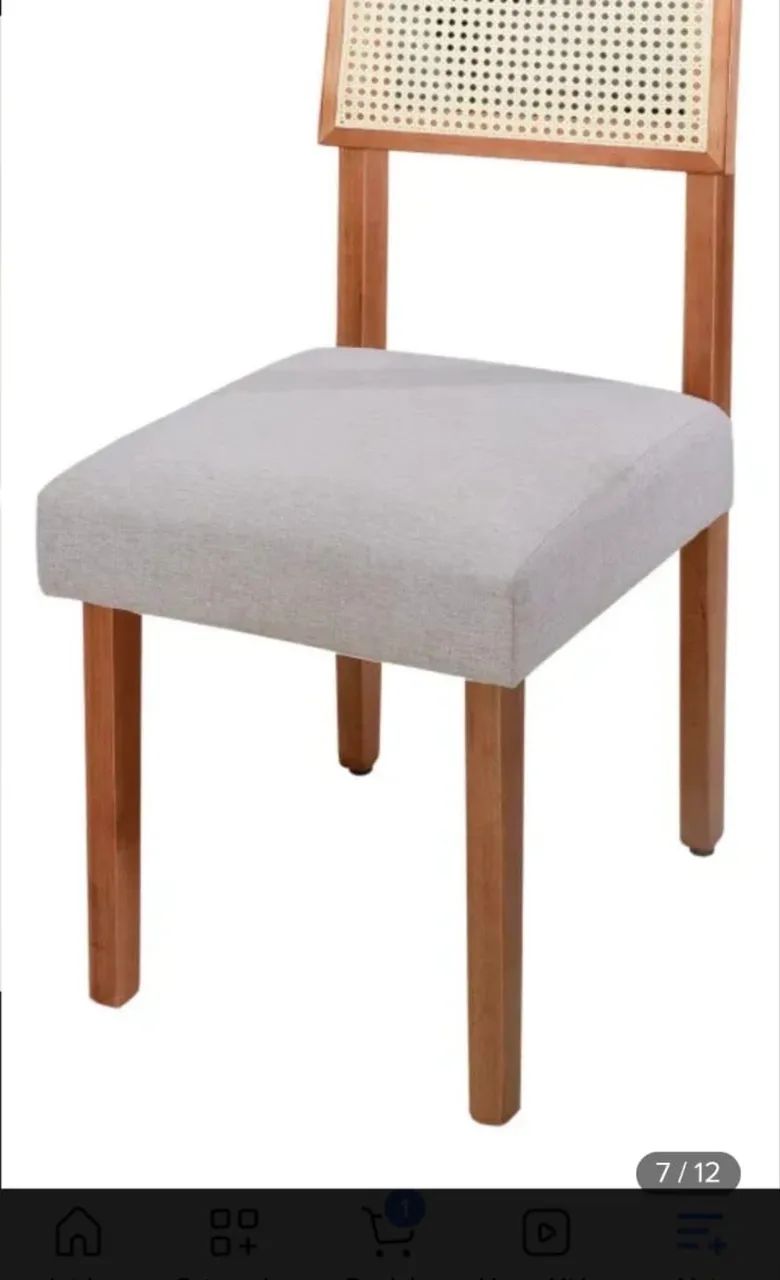 Kit 4 Cadeira Madeira Maciça Rattan Estofada Jantar Moderna - Foto 4