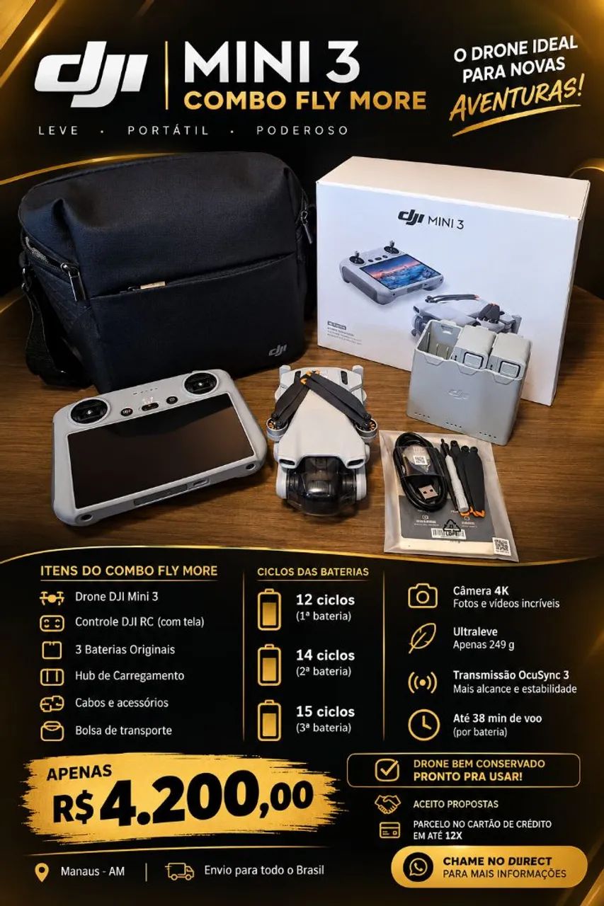 Drone DJI mini 3 combo fly more
