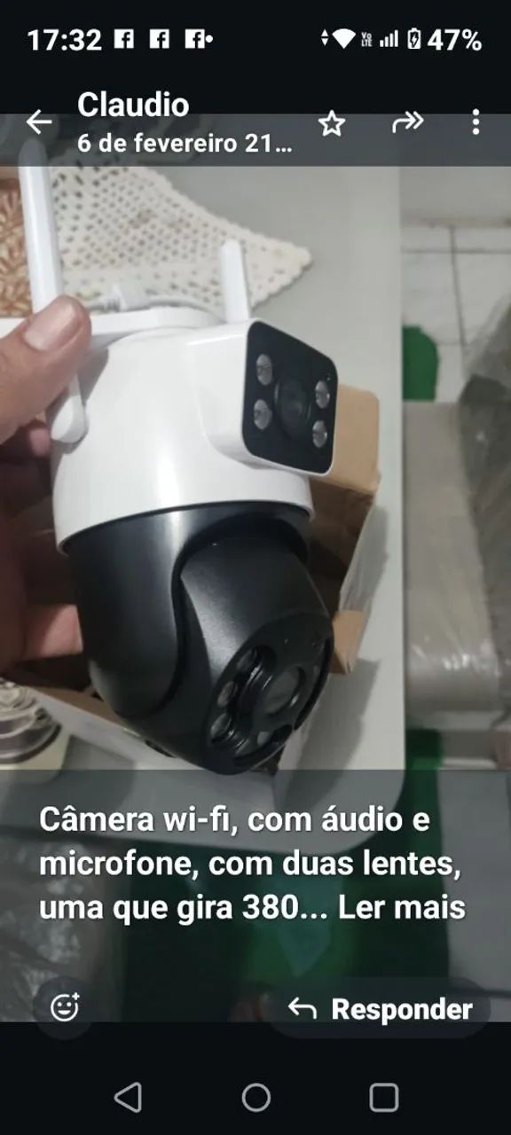 Câmera com wi-fi e microfone  e audio