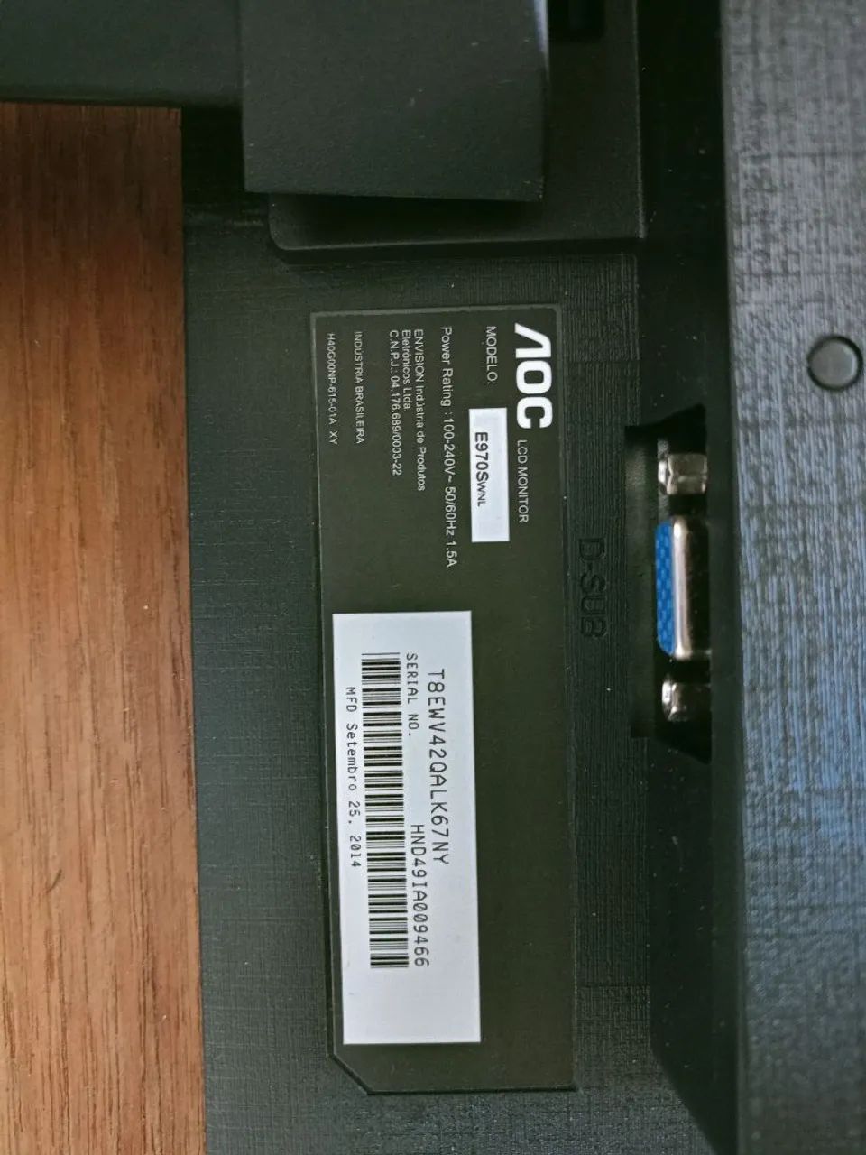 Monitor AOC 18,5 polegadas Led - usado com defeito - Foto 2