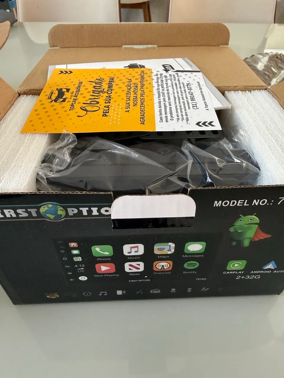 Multimídia universal Carplay e Android Auto sem fio - Foto 3